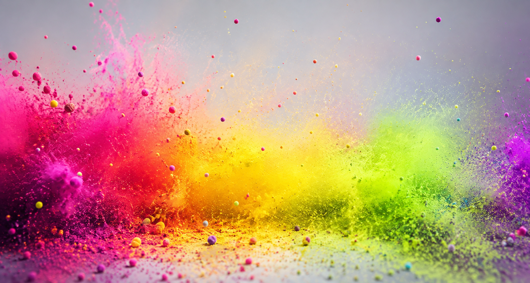 Dancer covered in neon paint under hard flash
