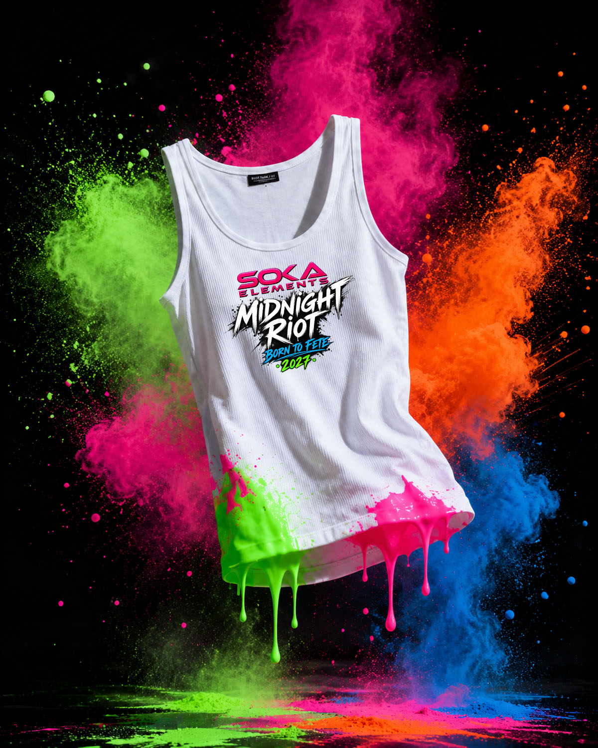 Riot Tank 01, white tank against black